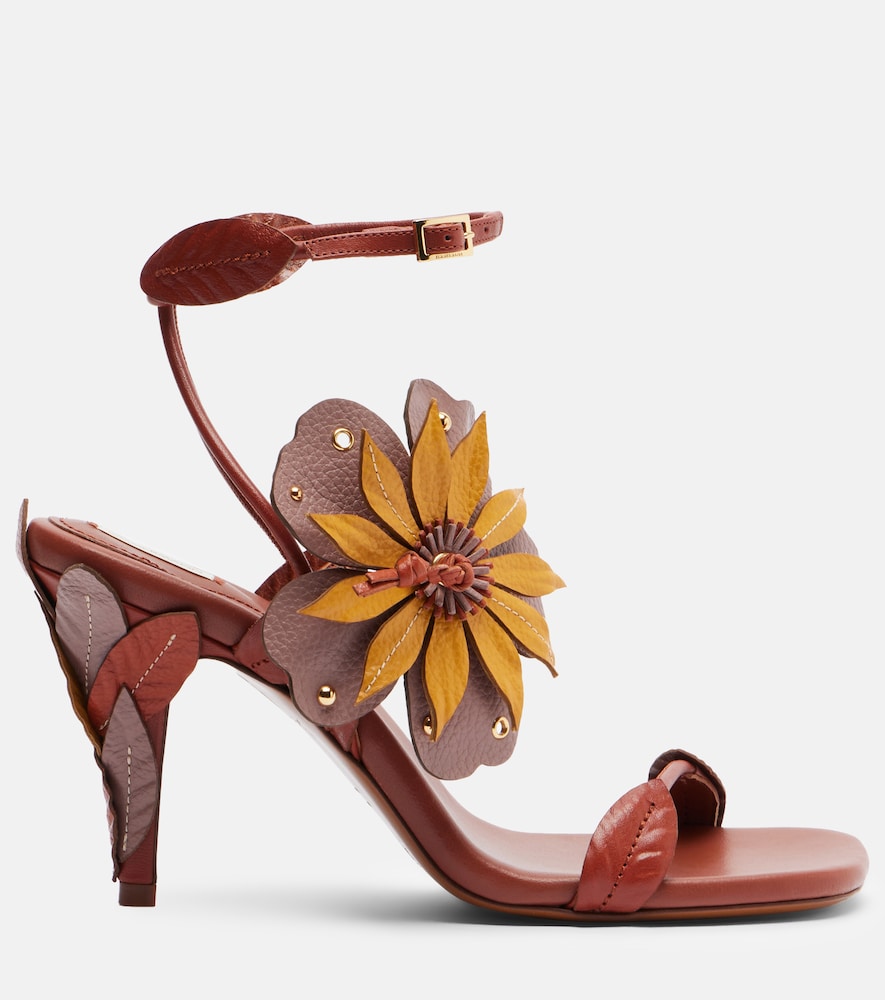 Zimmermann Brightside floral-applique leather sandals