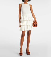Zimmermann Crush Ruffled tiered knitted minidress