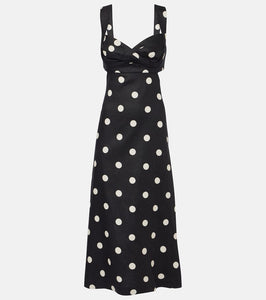 Zimmermann Crush polka-dot linen midi dress