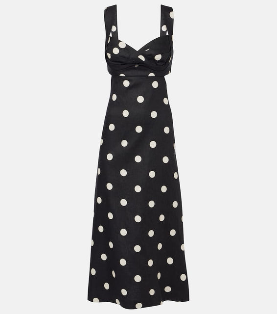 Zimmermann Crush polka-dot linen midi dress