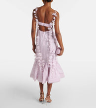 Zimmermann Floral-appliqu√É¬© linen and silk bustier gown