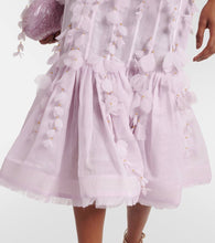 Zimmermann Floral-appliqu√É¬© linen and silk bustier gown