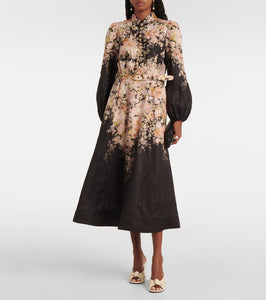 Zimmermann Floral linen midi dress