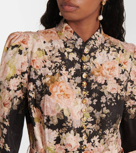 Zimmermann Floral linen midi dress