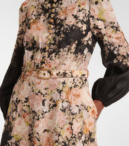 Zimmermann Floral linen midi dress