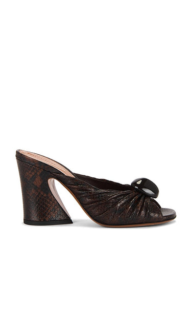 Zimmermann Gleam Mule in Chocolate | Dark Brown Open Toe Mules for Women