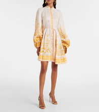Zimmermann Golden floral linen minidress