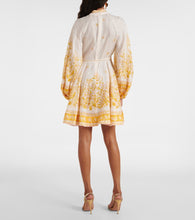 Zimmermann Golden floral linen minidress