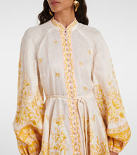 Zimmermann Golden floral linen minidress
