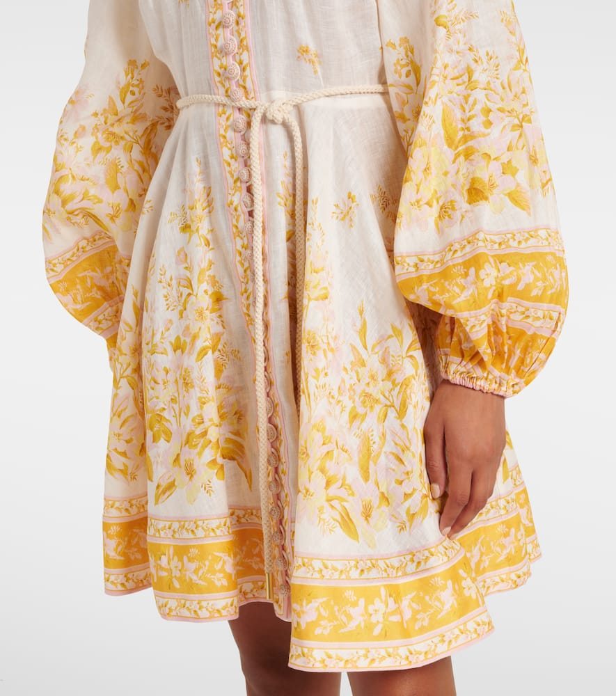 Zimmermann Golden floral linen minidress
