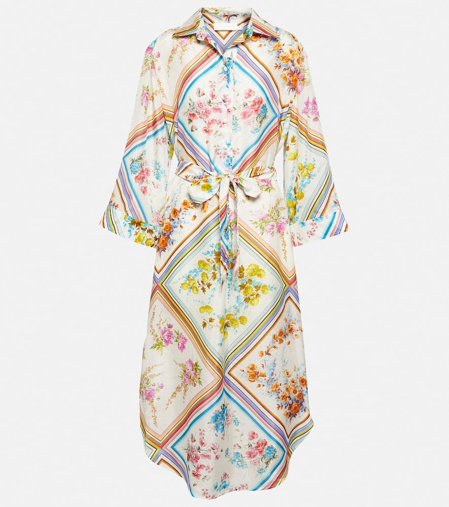 Zimmermann Halcyon floral silk midi dress. Zimmermann Halcyon 花卉真丝中长连衣裙