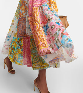 Zimmermann Halcyon patchwork cotton midi dress