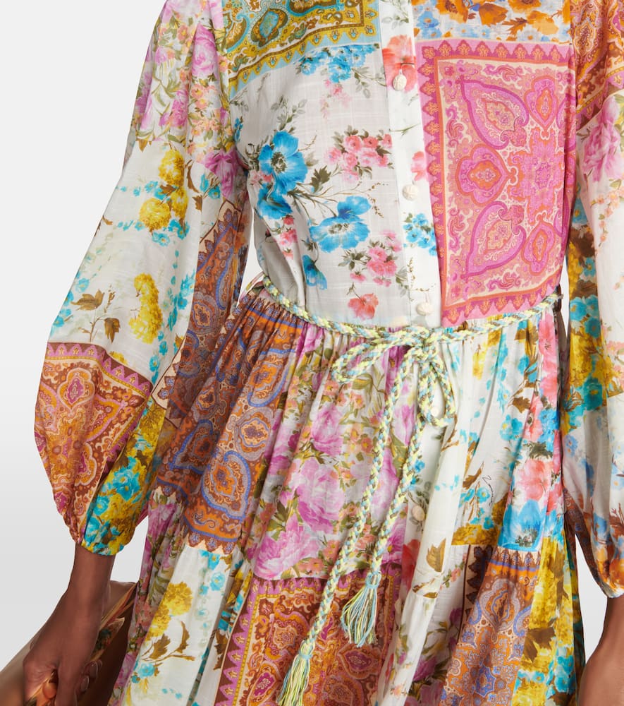 Zimmermann Halcyon patchwork cotton midi dress