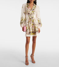Zimmermann Halliday Plunge floral linen minidress