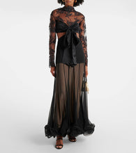 Zimmermann Illustration Flounce lace-trimmed silk gown