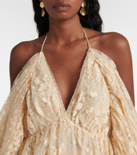 Zimmermann Illustration asymmetric floral lace minidress