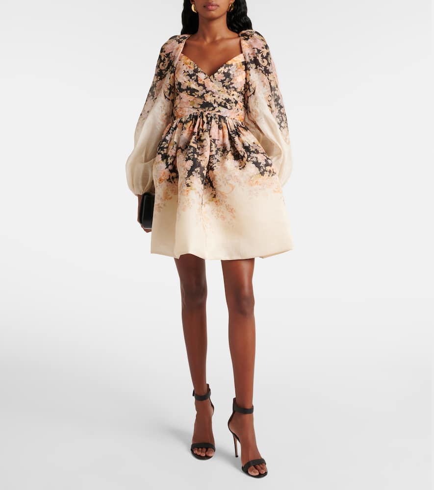Zimmermann Illustration floral linen and silk minidress