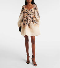 Zimmermann Illustration floral linen and silk minidress