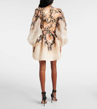 Zimmermann Illustration floral linen and silk minidress