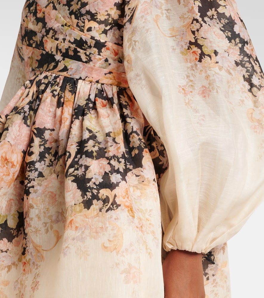 Zimmermann Illustration floral linen and silk minidress