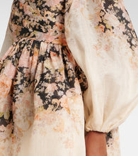 Zimmermann Illustration floral linen and silk minidress