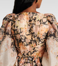 Zimmermann Illustration floral linen and silk minidress