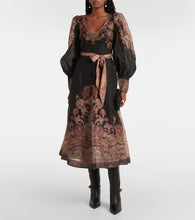 Zimmermann Illustration linen and silk midi dress
