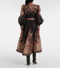 Zimmermann Illustration linen and silk midi dress