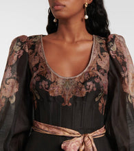 Zimmermann Illustration linen and silk midi dress