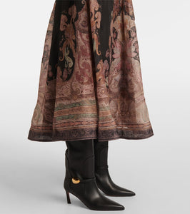 Zimmermann Illustration linen and silk midi dress