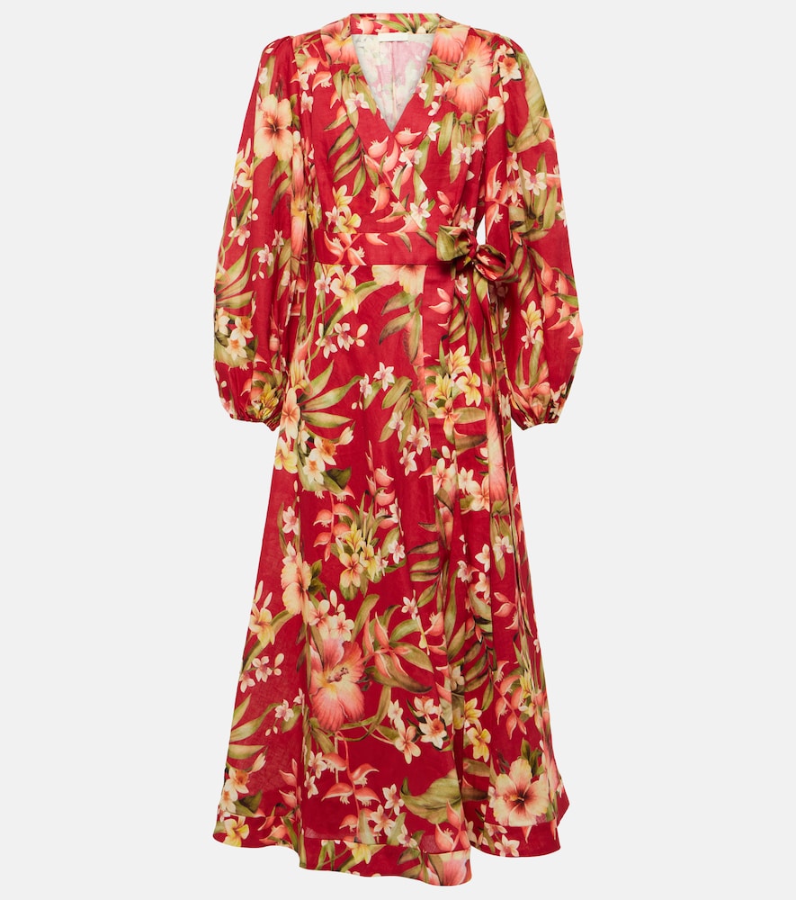 Zimmermann Lexi floral linen wrap dress. Zimmermann Lexi 花卉亚麻裹身裙