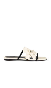 Zimmermann Orchid Slide in White | Macadamia Flat Sandals for Women