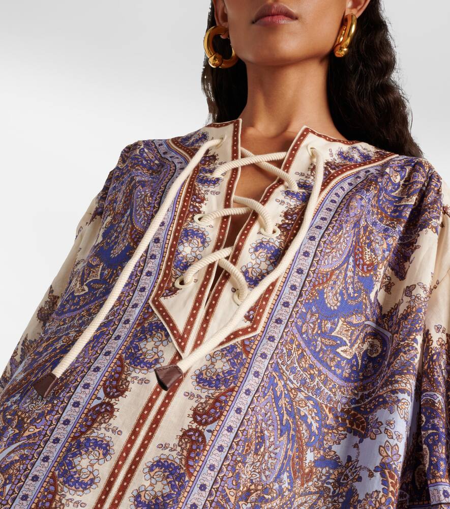 Zimmermann Ottie Eyelet paisley linen minidress