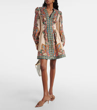 Zimmermann Ottie Plunge paisley linen minidress