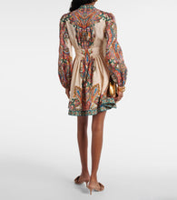 Zimmermann Ottie Plunge paisley linen minidress