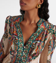 Zimmermann Ottie Plunge paisley linen minidress