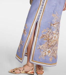 Zimmermann Ottie floral linen slip dress