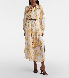 Zimmermann Ottie floral ramie shirt dress