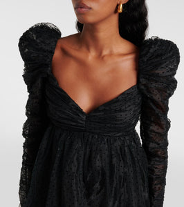 Zimmermann Point d'esprit ruched tulle minidress