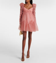 Zimmermann Ruched point d'esprit tulle minidress