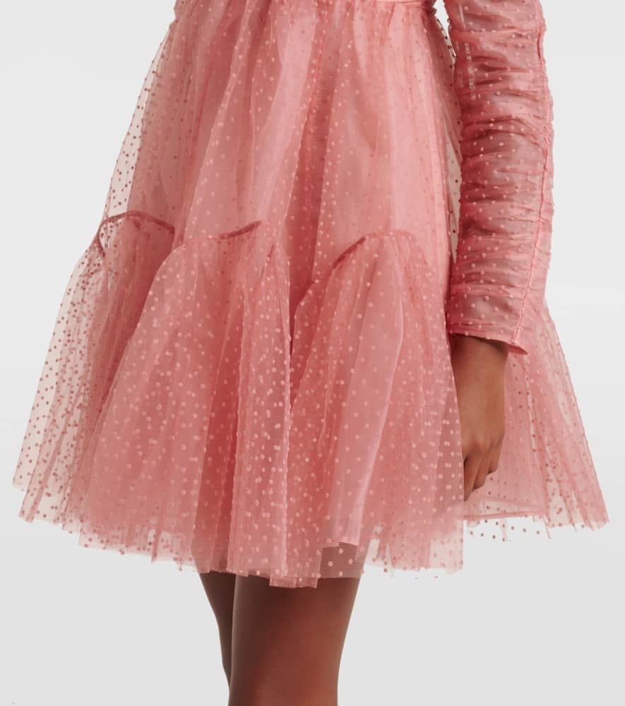 Zimmermann Ruched point d'esprit tulle minidress