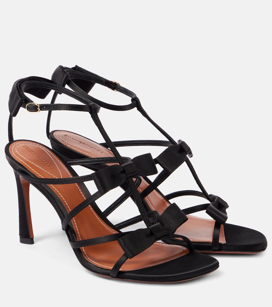Zimmermann Tux 85 bow-detail satin sandals