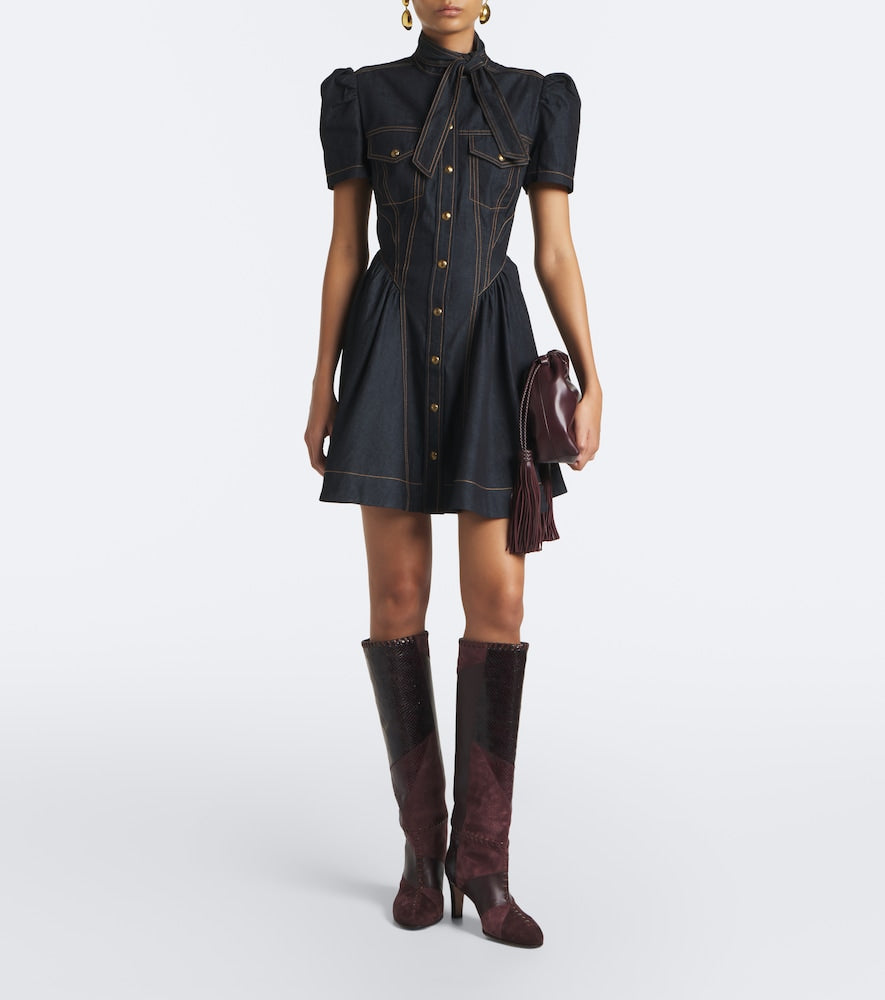 Burgundy Zimmermann Alchemy leather and suede knee-high boots - Knee-high Boots