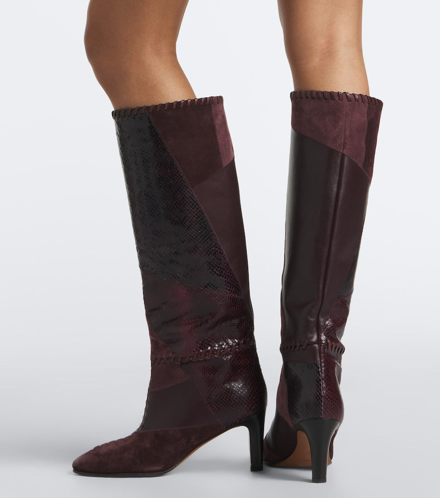 Burgundy Zimmermann Alchemy leather and suede knee-high boots - Knee-high Boots