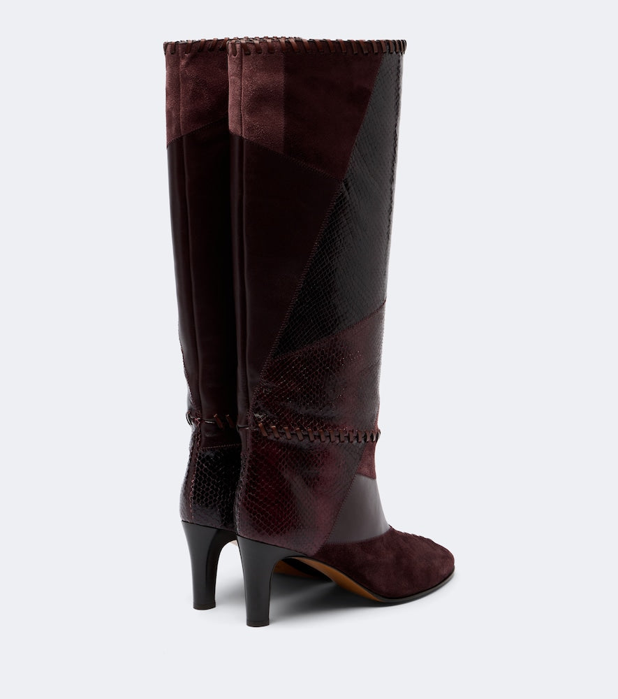 Burgundy Zimmermann Alchemy leather and suede knee-high boots - Knee-high Boots