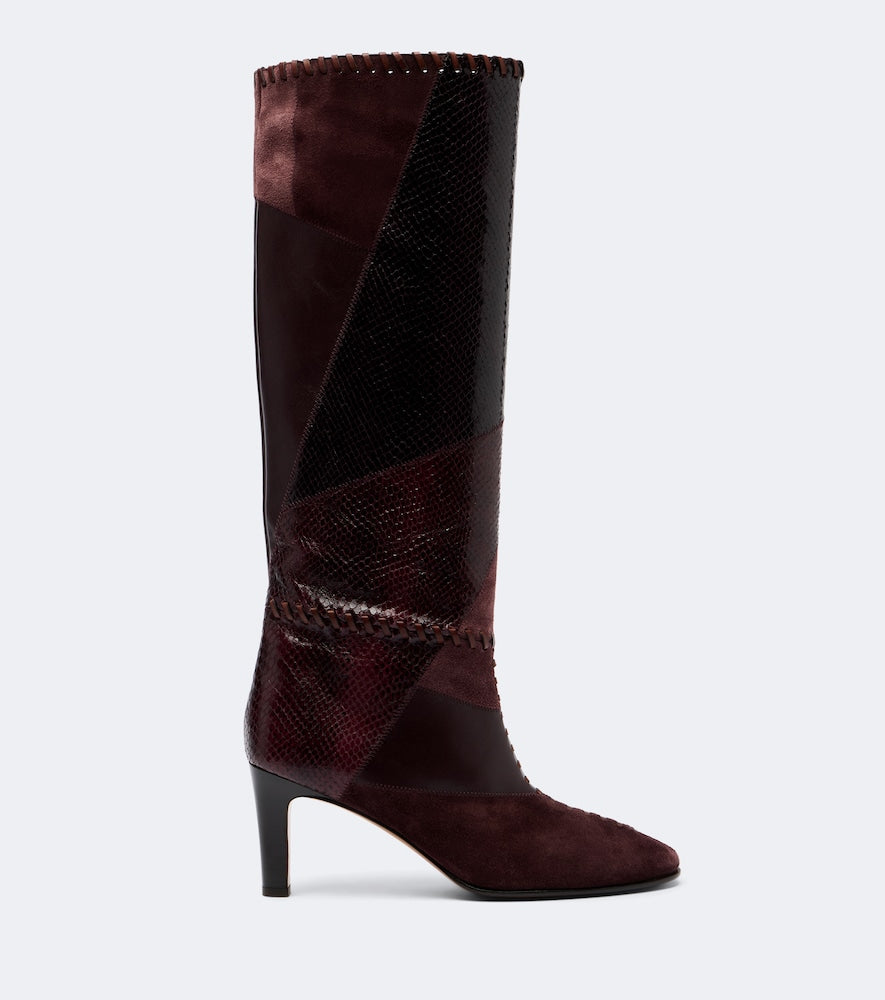 Burgundy Zimmermann Alchemy leather and suede knee-high boots - Knee-high Boots