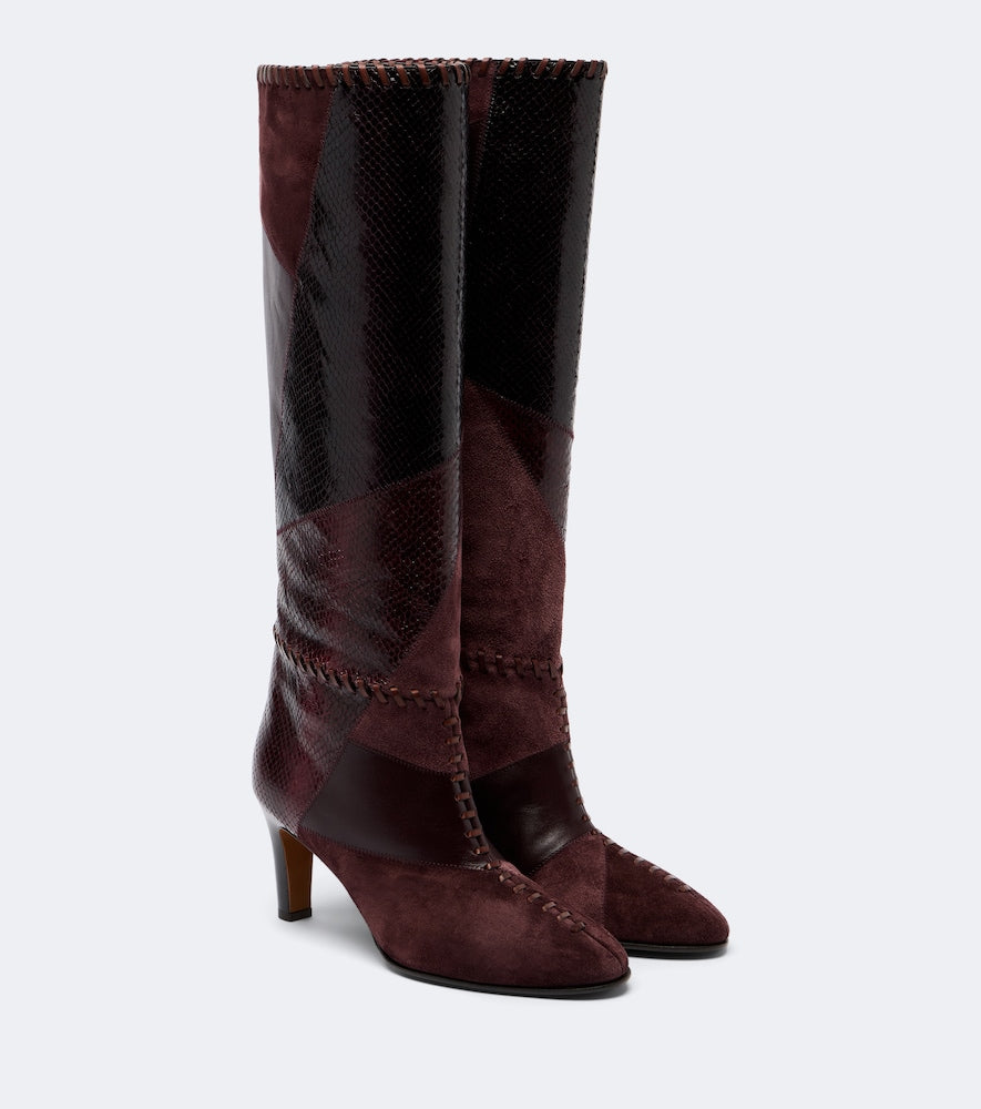 Burgundy Zimmermann Alchemy leather and suede knee-high boots - Knee-high Boots