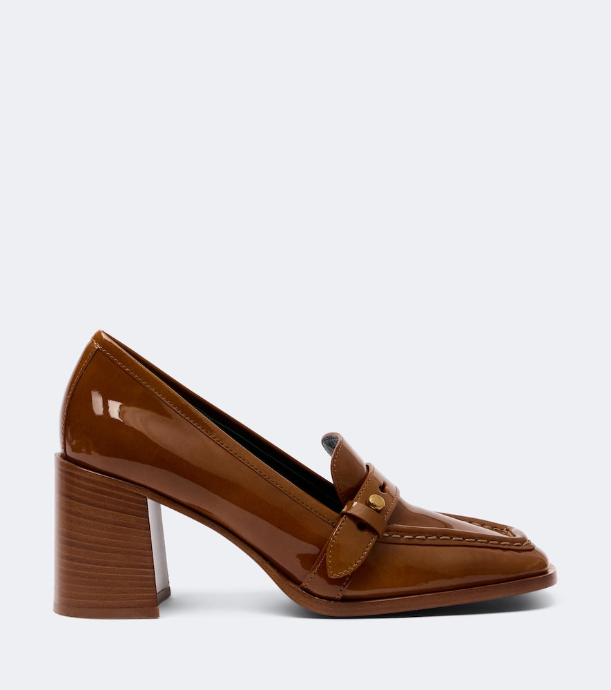 Zimmermann Astor patent leather loafer pumps (Brown) - Mid Heel Pumps