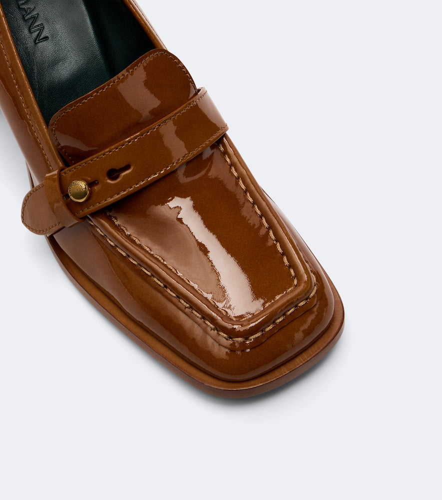 Zimmermann Astor patent leather loafer pumps (Brown) - Mid Heel Pumps