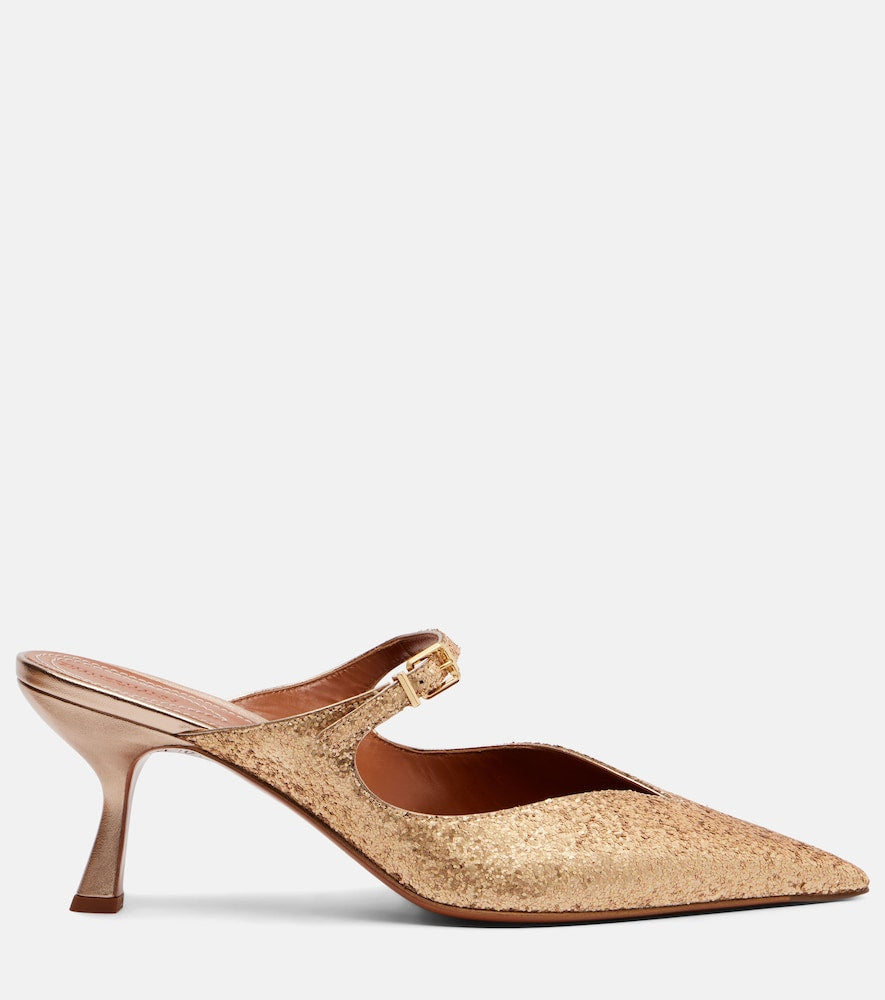 Gold Zimmermann Aura 65 glitter mules - Mid Heel Pumps